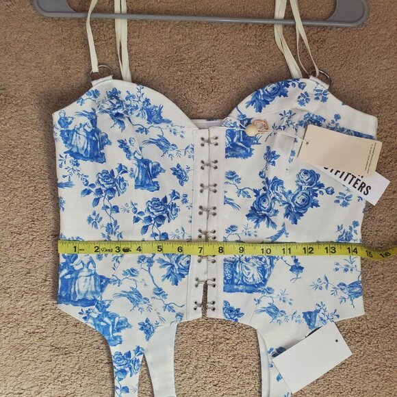 For Love and Lemons Blue Toile Top - Picture 4 of 7